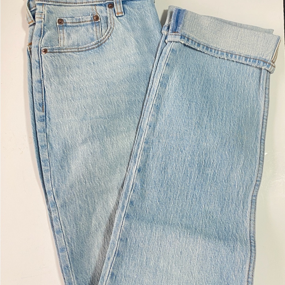 ABERCROMBIE & FITCH 90s super high-rise straight jeans. Size: 27 LONG - Picture 9 of 14